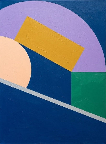 Abstract Paintings for Modernism Room Decor, Contemporary Canvas Wall Art, Blue, Purple, Yellow Geometric Pattern Abtract Artwork-Grace Painting Crafts