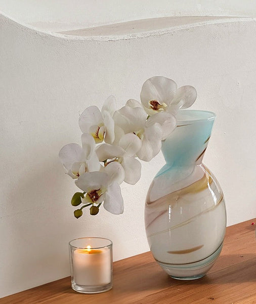 Cute Handmade Glass Vases, Vintage Small Glass Flower Vases, Flower Vases on Table, Modern Glass Vases for Flowers-Grace Painting Crafts