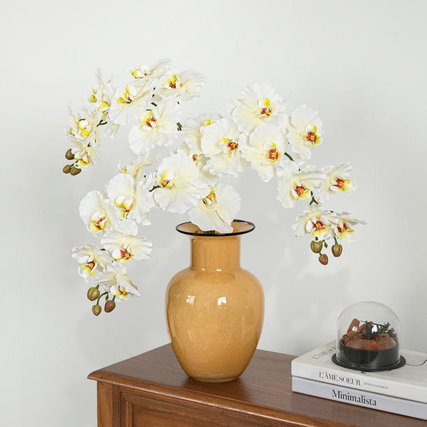 Handmade Liuli Vases, Color Glaze Vase, Contemporary Vases for Modern Home Decor, Yellow Glass Bud Vases, Centerpiece Vases on Table-Grace Painting Crafts