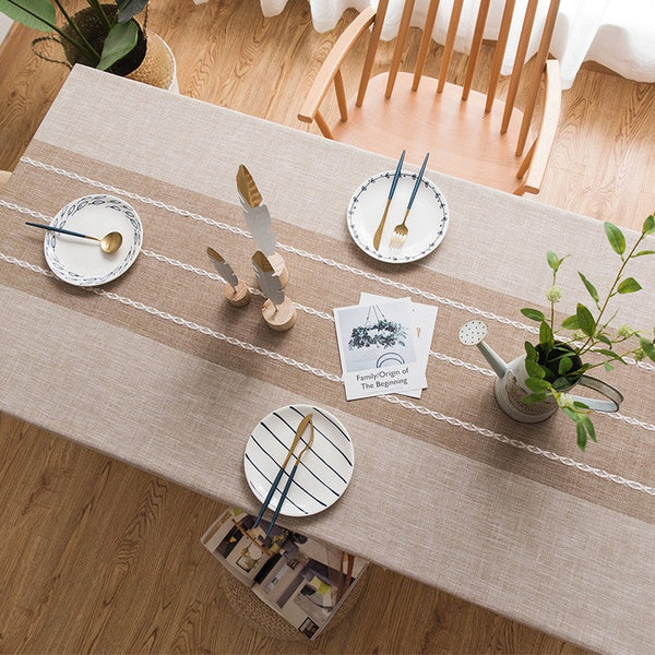 Farmhouse Cotton and Linen Tablecloths, Rectangular Tablecloth for Oval Table, Kitchen Rectangular Table Covers, Modern Table Cloths for Dining Room-Grace Painting Crafts