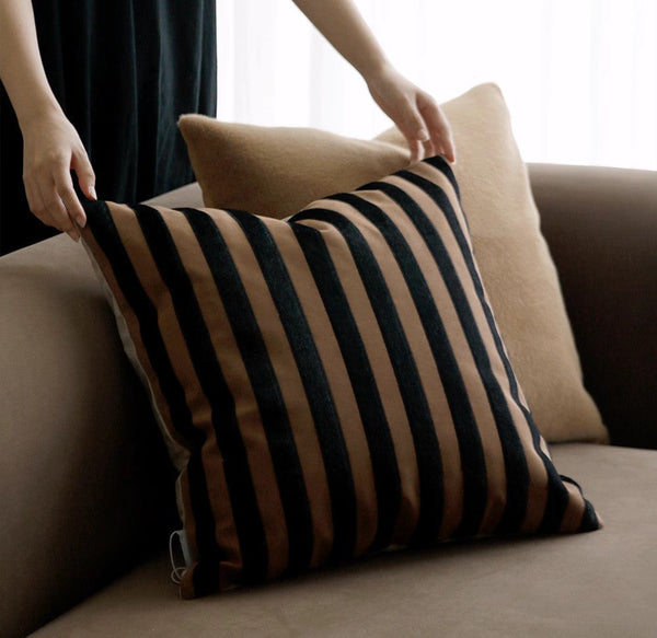 Large Modern Decorative Pillows for Sofa, Contemporary Cushions for Interior Design, Brown Modern Throw Pillows for Couch-Grace Painting Crafts