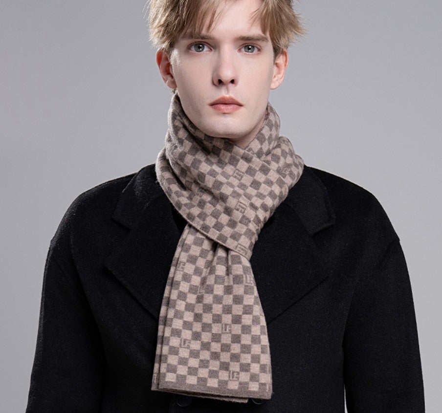 Business Formal Men Scarf Styles, Men's Winter Scarf, Wool Scarf for Gentleman, Thick Wool Scarf, Casual Scarf Men, Men's Wool Scarf Winter, Fashion Scarf-Grace Painting Crafts
