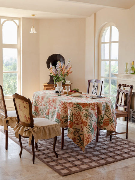 Sea Shell Pattern Tablecloth, Large Modern Rectangle Tablecloth for Dining Room Table, Square Tablecloth, Farmhouse Table Cloth, Wedding Tablecloth-Grace Painting Crafts