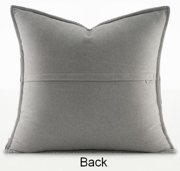 Decorative Throw Pillows for Bedroom, Large Throw Pillow for Interior Design, Blue Square Modern Throw Pillows for Couch, Contemporary Modern Sofa Pillows-Grace Painting Crafts