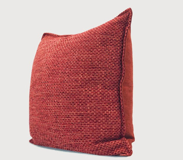 Large Square Modern Throw Pillows for Couch, Red Contemporary Modern Sofa Pillows, Simple Decorative Throw Pillows, Large Throw Pillow for Interior Design-Grace Painting Crafts