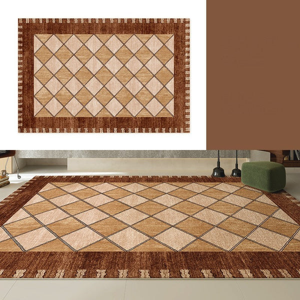 Geometric Contemporary Modern Rugs Next to Bed, Large Abstract Rugs for Living Room, Mid Century Large Modern Area Rugs-Grace Painting Crafts