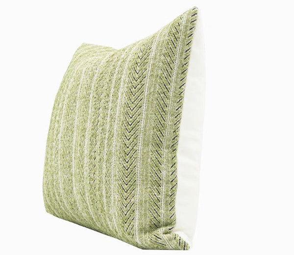 Morocco Green White Modern Sofa Pillows, Large Square Modern Throw Pillows for Couch, Large Decorative Throw Pillows, Simple Throw Pillow for Interior Design-Grace Painting Crafts