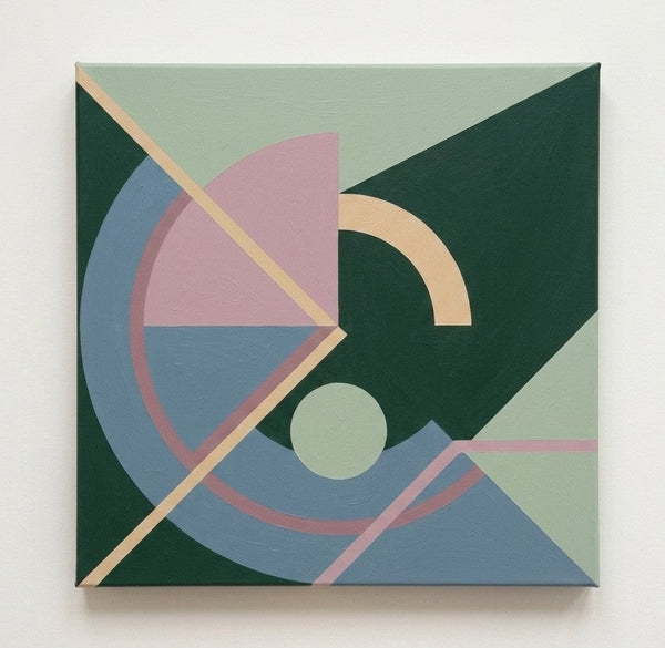 Large Modern Contemporary Artwork, Green, Blue, Pink Color Geometric Abstract Paintings for Modernism Decor-Grace Painting Crafts