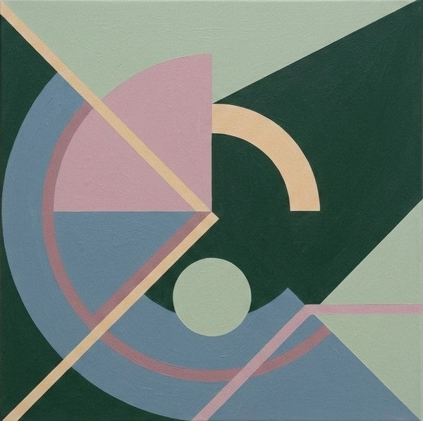 Large Modern Contemporary Artwork, Green, Blue, Pink Color Geometric Abstract Paintings for Modernism Decor-Grace Painting Crafts