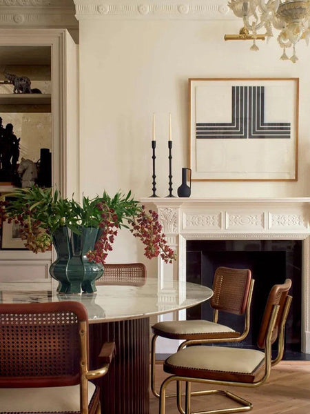 Centerpiece Ceramic Bouquet Vases, Contemporary Vases on Dining Table, Green Porcelain Vases for Modern Home Decor, Unique Handmade Modern Flower Vase-Grace Painting Crafts