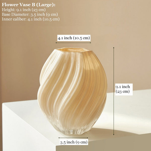 Handmade Contemporary Glass Vases, Unique Decorative Glass Vase, Mid Century Vases for Flowers, Modern Vases for Living Room, Centerpiece Vases on Table-Grace Painting Crafts