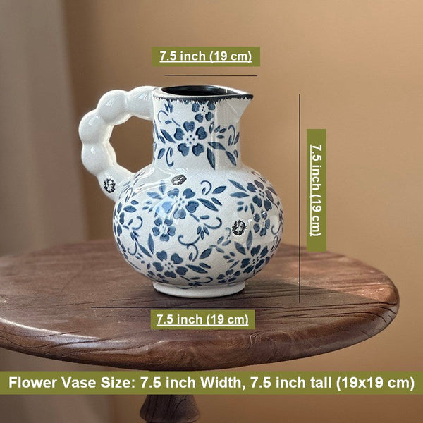 Handmade Water Holding Flower Vases, Rustic Porcelain Flower Vases, Ceramic Bud Vases, Small Flower Vases on Table-Grace Painting Crafts