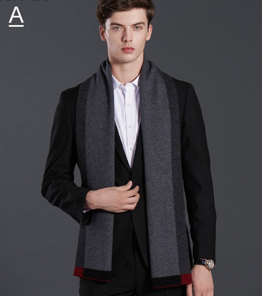 Fashion Scarf, Simple Business Formal Men Scarf Styles, Beige Thick Wool Scarf, Wool Scarf for Gentleman, Men's Winter Scarf, Casual Scarf Men, Men's Wool Scarf Winter-Grace Painting Crafts