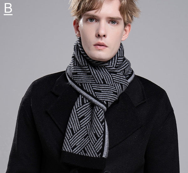 Gray Wool Scarf for Gentleman, Red Thick Wool Scarf, Business Formal Men Scarf Styles, Men's Winter Scarf, Casual Scarf Men, Men's Wool Scarf Winter, Fashion Scarf-Grace Painting Crafts