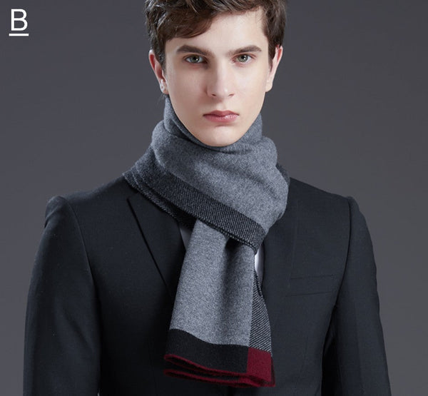 Beige Business Formal Men Scarf Styles, Gray Thick Wool Scarf, Wool Scarf for Gentleman, Men's Winter Scarf, Casual Scarf Men, Men's Wool Scarf Winter, Red Fashion Scarf-Grace Painting Crafts