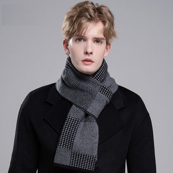 Men's Winter Scarf, Thick Wool Scarf for Men, Modern Casual Scarf Men, Business Wool Scarf for Gentleman, Formal Men Scarf Styles, Men's Wool Scarf Winter-Grace Painting Crafts