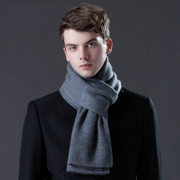 Formal Men Scarf Styles, Business Wool Scarf for Gentleman, Modern Casual Scarf Men, Men's Wool Scarf Winter, Men's Winter Scarf, Thick Wool Scarf for Men-Grace Painting Crafts
