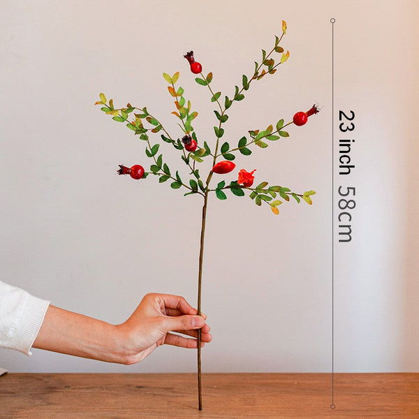 Pomegranate Branch, Beautiful Flower Arrangement Ideas for Home Decoration, Table Centerpiece, Artificial Fruit Plants, Spring Artificial Floral for Dining Room-Grace Painting Crafts