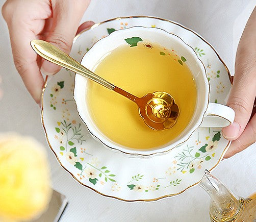 Unique Ceramic Coffee Cups, Creative Porcelain Tea Cup Saucer Set, Traditional English Tea Cup and Saucer, Afternoon British Tea Cups-Grace Painting Crafts