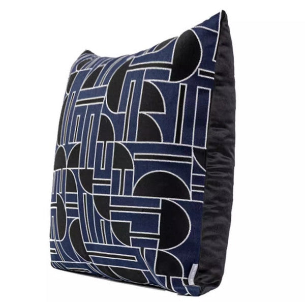Abstract Decorative Throw Pillows, Geomeric Contemporary Pillows, Blue Square Modern Throw Pillows for Couch, Large Simple Throw Pillow for Interior Design-Grace Painting Crafts