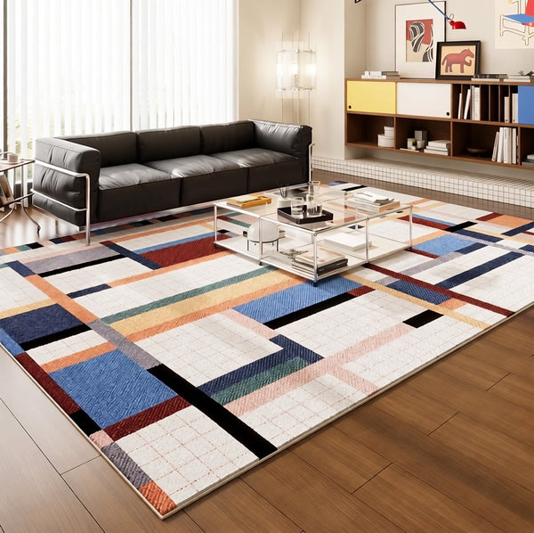 Modern Carpets for Office, Abstract Modern Rugs, Contemporary Modern Rugs Next to Bed, Geometric Modern Rugs under Dining Room Table-Grace Painting Crafts