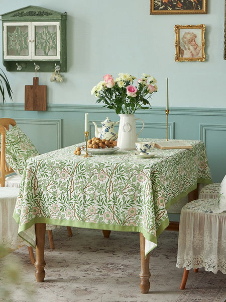 Large Rectangle Tablecloth for Dining Room Table, Square Tablecloth for Round Table, Farmhouse Table Cloth, Flower Pattern Tablecloth-Grace Painting Crafts