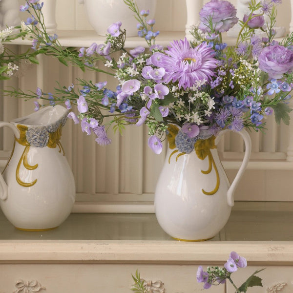 Large Bunch of Purple Romantic Flowers, Real Touch Artificial Floral for Living Room, Beautiful Spring Flower Arrangement for Home Decoration, Table Centerpiece-Grace Painting Crafts