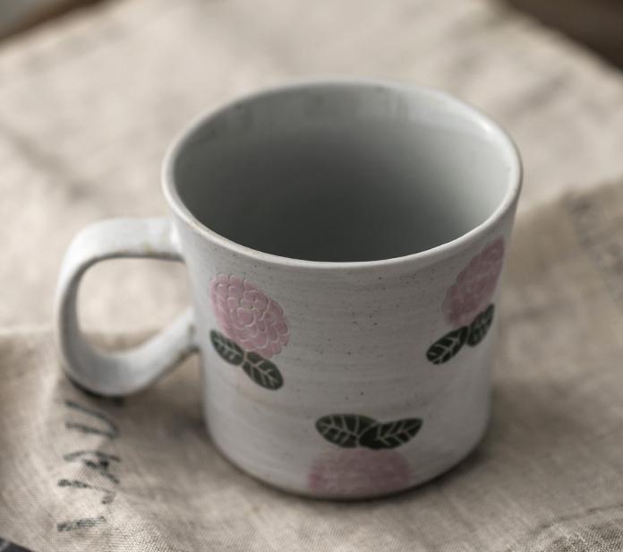 Handmade Pottery Coffee Cup, Rose Ceramic Coffee Mug, Cappuccino Coffee Cup, Tea Cup-Grace Painting Crafts