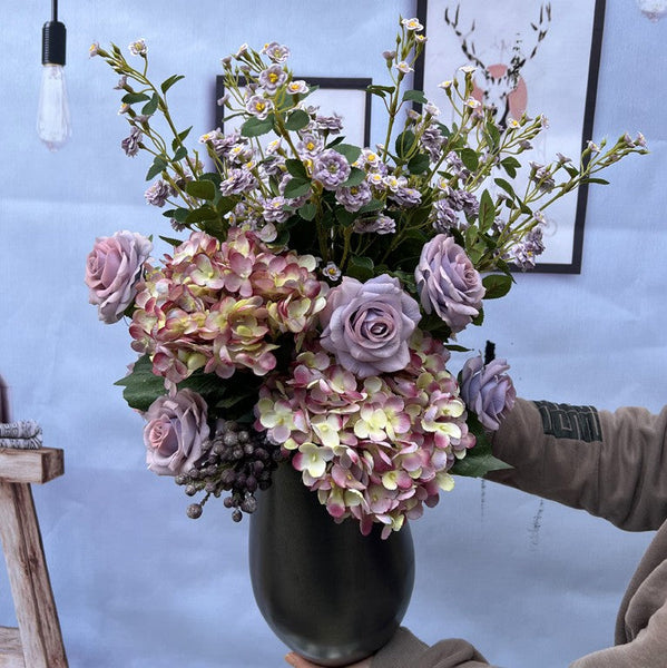 Large Bunch of Autumn Flowers Arrangement Interior Design, Modern Artificial Floral Arrangement for Bedroom, Creative Faux Silk Floral Bouquet Table Centerpiece-Grace Painting Crafts