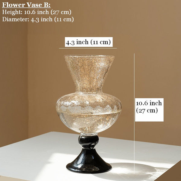 Mid Century Vases for Flowers, Contemporary Glass Vases, Handmade Modern Vases for Living Room, Unique Decorative Glass Vase, Centerpiece Vases on Table-Grace Painting Crafts
