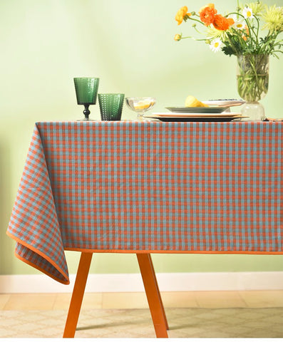 Cotton Chequer Rectangular Tablecloth for Kitchen, Rectangle Table Covers for Dining Room Table, Square Tablecloth for Coffee Table, Farmhouse Table Cloth-Grace Painting Crafts