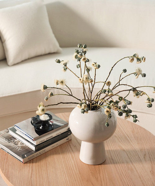 Contemporary Vases on Dining Table, Centerpiece Ceramic Bouquet Vases, Porcelain Vases for Modern Home Decor, Handmade Modern Flower Vase-Grace Painting Crafts