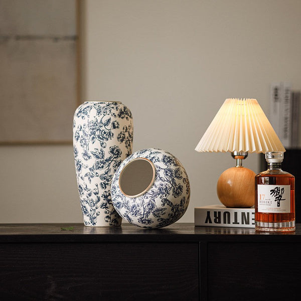 Porcelain Flower Vases, Modern Ceramic Bouquet Vases, Centerpiece on Dining Table, Flower Vase on Table, Handmade Water Holding Flower Vases-Grace Painting Crafts
