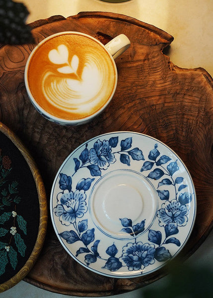 Traditional Tea Cup Set, Porcelain Tea Cups, Floral Tea Cup Set, Classic British Tea Cups, Elegant Tea Cup With Saucer, Ceramic Tea Cup with Saucer, Tea Cup Set, Vintage Tea Cup Set, Modern Ceramic Cups-Grace Painting Crafts