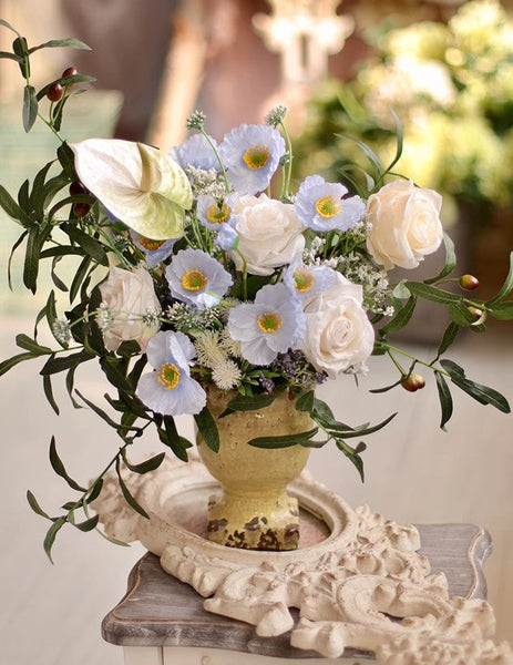 Large Bunch of Romantic Flowers, Table Centerpiece, Beautiful Spring Flower Arrangement for Home Decoration, Real Touch Artificial Floral for Living Room-Grace Painting Crafts