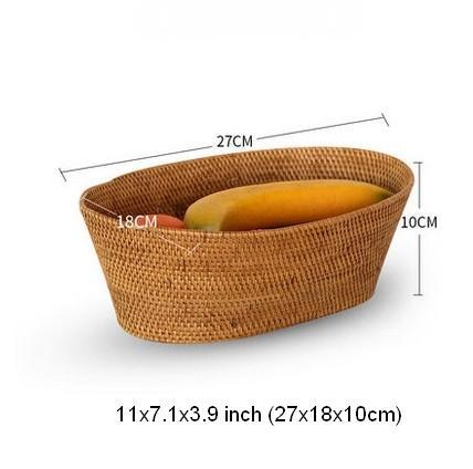 Indonesia Woven Storage Basket, Natural Fiber Baskets, Small Storage Basket for Kitchen, Rattan Storage Basket for Dining Room-Grace Painting Crafts