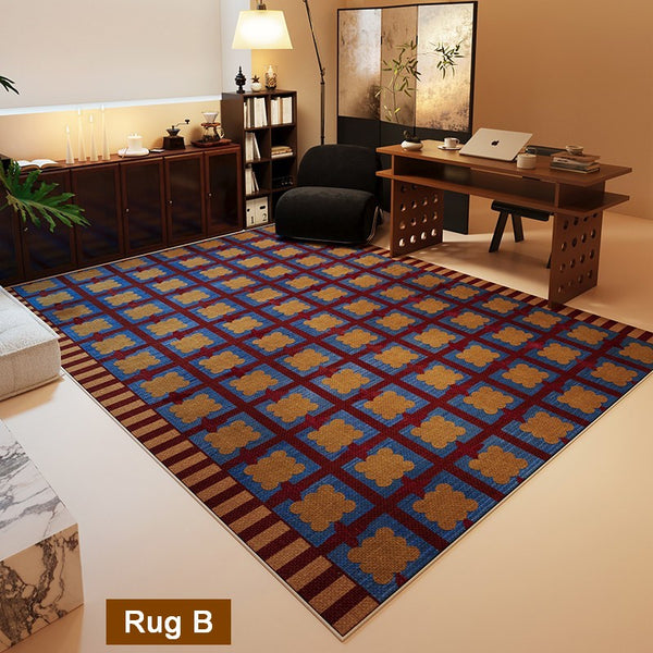 Modern Living Room Rug Ideas, Geometric Modern Rugs for Dining Room, Mid Century Colorful Rugs, Contemporary Abstract Rugs under Coffee Table-Grace Painting Crafts