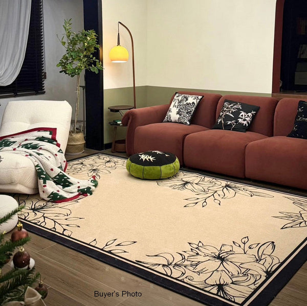 Geometric Contemporary Rugs Next to Bed, Modern Rugs for Dining Room, Contemporary Modern Rugs, Mid Century Area Rugs for Living Room-Grace Painting Crafts