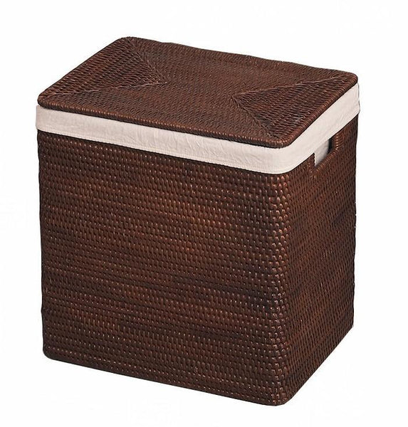 Rectangular Storage Baskets, Large Brown Rattan Storage Baskets, Storage Baskets for Bathroom, Storage Basket with Lid, Storage Baskets for Clothes-Grace Painting Crafts