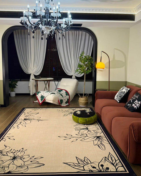 Geometric Contemporary Rugs Next to Bed, Modern Rugs for Dining Room, Contemporary Modern Rugs, Mid Century Area Rugs for Living Room-Grace Painting Crafts