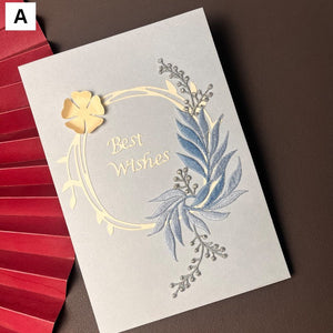 Best Wishes Embroidery Greeting Cards, Beautiful Greeting Cards to Friends, Creative Birthday Greeting Card, Original Handmade Embroidery Greeting Cards-Grace Painting Crafts