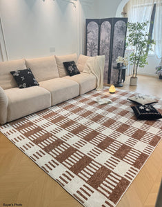 Modern Rugs under Dining Room Table, Mid Century Geometric Carpets, Abstract Modern Rugs for Living Room, Contemporary Modern Rugs Next to Bed-Grace Painting Crafts