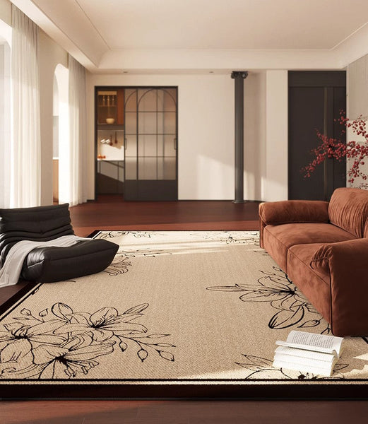 Geometric Contemporary Rugs Next to Bed, Modern Rugs for Dining Room, Contemporary Modern Rugs, Mid Century Area Rugs for Living Room-Grace Painting Crafts