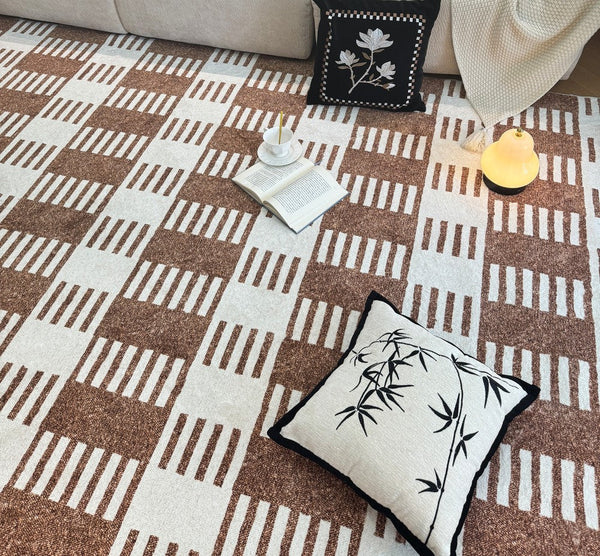 Modern Rugs under Dining Room Table, Mid Century Geometric Carpets, Abstract Modern Rugs for Living Room, Contemporary Modern Rugs Next to Bed-Grace Painting Crafts