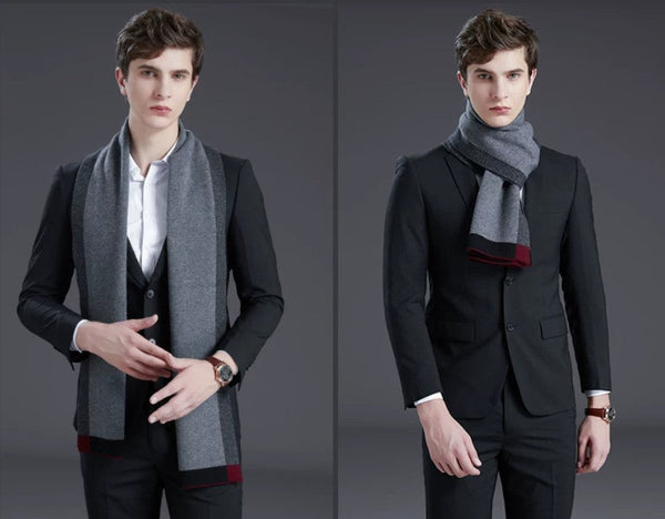 Casual Scarf Men, Men's Winter Scarf, Formal Men Scarf Styles, Modern Wool Scarf for Men, Men's Wool Scarf Winter, Business Wool Scarf for Gentleman-Grace Painting Crafts