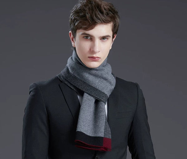 Casual Scarf Men, Men's Winter Scarf, Formal Men Scarf Styles, Modern Wool Scarf for Men, Men's Wool Scarf Winter, Business Wool Scarf for Gentleman-Grace Painting Crafts