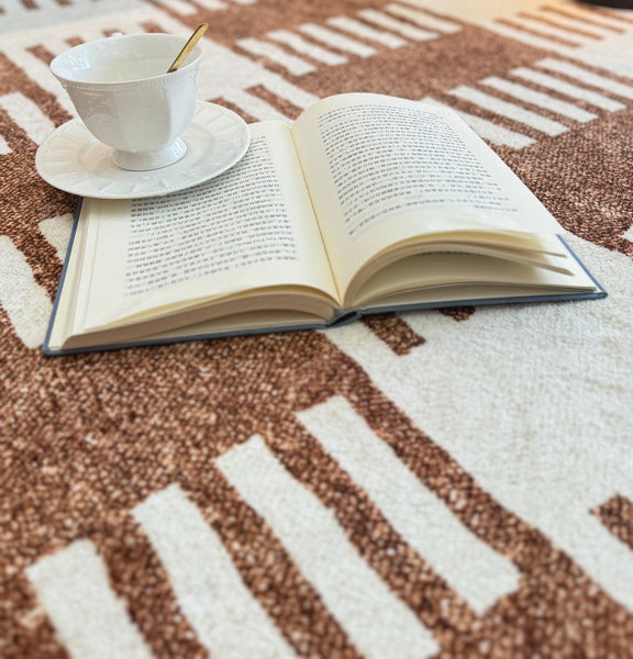 Modern Rugs under Dining Room Table, Mid Century Geometric Carpets, Abstract Modern Rugs for Living Room, Contemporary Modern Rugs Next to Bed-Grace Painting Crafts