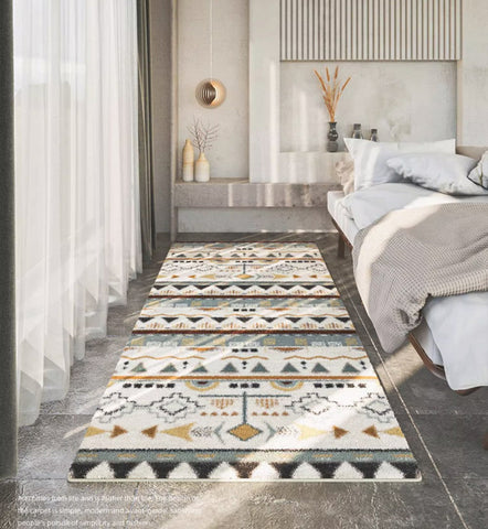 Simple Geometric Runner Rugs for Hallway, Contemporary Runner Rugs Next to Bed, Modern Runner Rugs for Entryway, Modern Rugs for Dining Room-Grace Painting Crafts