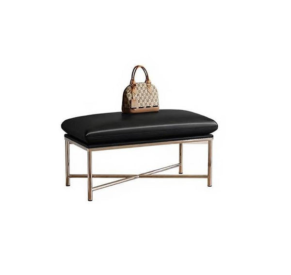 Modern Shoe Changing Ottoman, Upholstered Shoe Bench, Contemporay Bedroom Bench, Narrow Entryway Bench, Mid-Century Hall Bench, Luxury Genuine Leather Entry Bench-Grace Painting Crafts