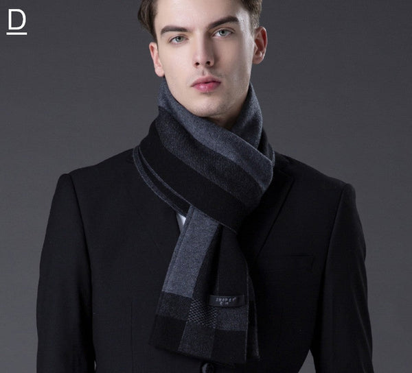 Men's Wool Scarf Winter, Wool Scarf for Gentleman, Thick Wool Scarf, Men's Winter Scarf, Fashion Scarf, Formal Men Scarf Styles, Business Casual Scarf Men-Grace Painting Crafts